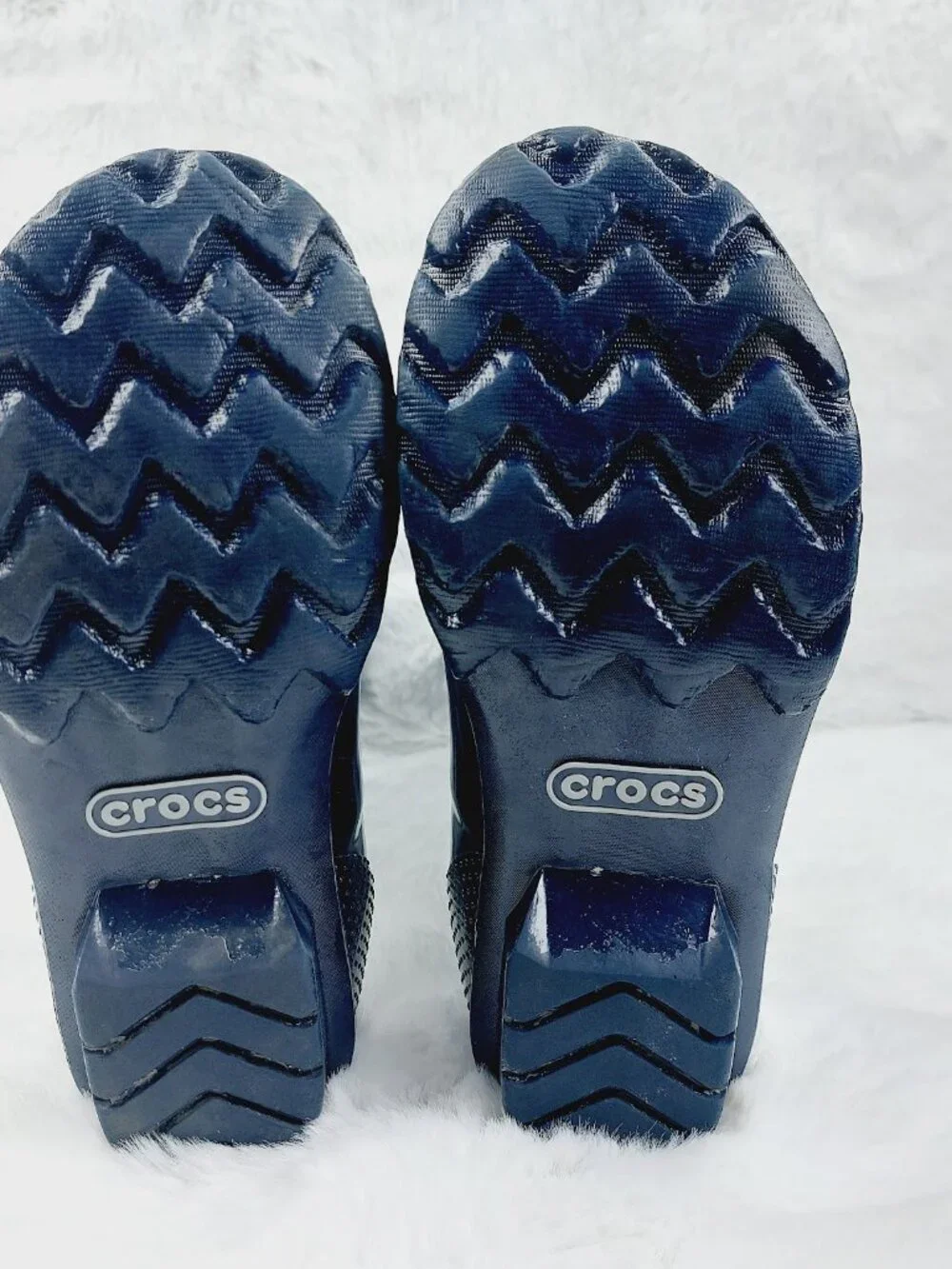Crocs Women's Navy Tall Gloss Rubber Mid-Calf Outdoor Rain Boots Size 7